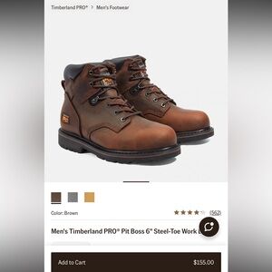 Men's Timberland PRO® Pit Boss 6" Steel-Toe Work Boot